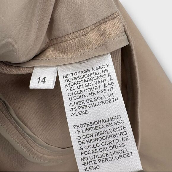 Doncaster Blazer Mixed Fabric Suede Leather and Knit in Beige Women’s Size 14 - Picture 4 of 10